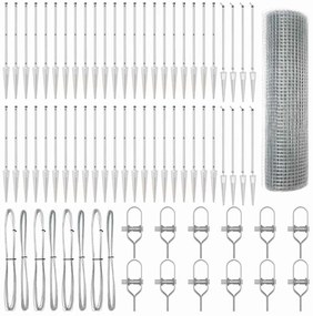 vidaXL Στύλος Περιφράξεων Ασημί 100 x 0,4 μ (25 x 25 χλστ πλέγμα)