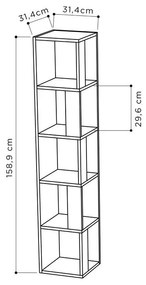Βιβλιoθήκη στήλη Raphael λευκό 31.5x31.5x159εκ 31.5x31.5x159 εκ.