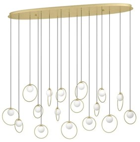 Φωτιστικό Οροφής Portocolom 390348 148x26x220cm Led Gold-White Eglo