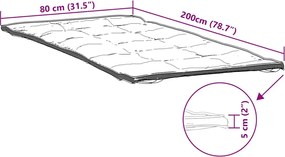 vidaXL Προστατευτικό στρώματος Λευκό 80x200 εκ.