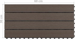 vidaXL Πλάκα Κατασκευής 6 pcs Σκούρο Καφέ 60 x 30 cm WPC