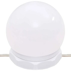 vidaXL Έπιπλο Καθρέπτη με LED Καπνιστή Δρυς 90x31,5x62 εκ.
