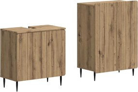 vidaXL Σετ Ντουλαπιών Μπάνιου 2 Τεμαχίων ZWOLLE Artisan Δρυς