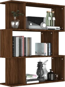 vidaXL Βιβλιοθήκη/Διαχωρ. Χώρου Καφέ Δρυς 80x24x96 εκ. Επεξεργ. Ξύλο