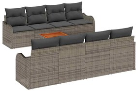 vidaXL Σετ Καναπέ Κήπου 9 pcs Γκρι