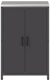 vidaXL Ντουλάπα Αποθήκευσης Κουζίνας Μαύρο 60 x 50 x 92 εκ. Ατσάλι