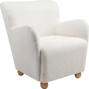 AROMA Πολυθρόνα - Μπερζέρα, Teddy Ύφασμα Άσπρο   1τμχ
