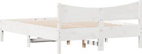 vidaXL Σκελετός Κρεβ. Χωρίς Στρώμα Λευκό 120x190 εκ Μασίφ Πεύκο