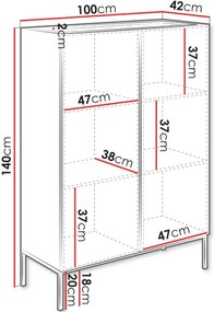 Μπουφές Como 100 2D-Fusiko-Mavro