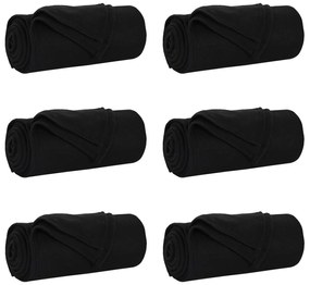 vidaXL Ριχτάρια 6 pcs Μαύρο 200 x 150 cm Μαλλί