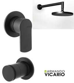 Armando Vicario GLAM Μίκτης εν/μού &amp; La Torre εκτροπέας περ/φικός 3 εξ &amp; Αν/μενη κεφαλή Φ30εκ &amp; μπράτσο τοίχου 35εκ Black Matt