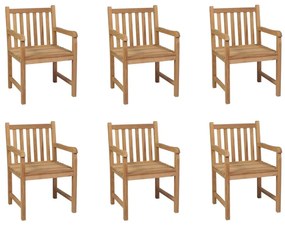 Καρέκλες Εξωτερικού Χώρου 6 τεμ. από Μασίφ Ξύλο Teak - Καφέ