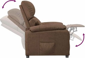 vidaXL Πολυθρόνα Ανακλινόμενη Καφέ Υφασμάτινη