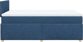 vidaXL Κρεβάτι Boxspring με Στρώμα Μπλε 120x200 εκ. Υφασμάτινο