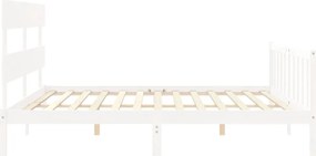 vidaXL Σκελετός Κρεβ. Χωρίς Στρώμα Λευκό 200x200 εκ Μασίφ Πεύκο