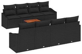 vidaXL Σετ Καναπέ Κήπου 7 pcs Μαύρο