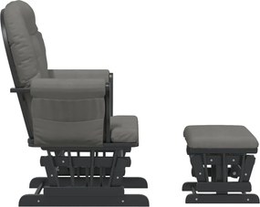 vidaXL Πολυθρόνα Relax Σκούρο Γκρι Υφασμάτινη με Σκαμπό