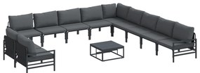 vidaXL Σετ Καναπέ Κήπου 12 pcs Ανθρακί Ατσάλι