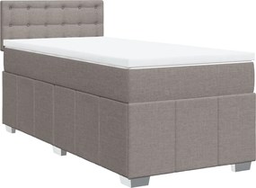 vidaXL Κρεβάτι Boxspring με Στρώμα Taupe 90x190 εκ.Υφασμάτινο