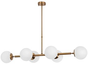 Φωτιστικό Οροφής - Ράγα Fazli 942FLG1213 110x40x35/66cm 6xE14 40W Gold-White Opviq