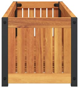 vidaXL Ζαρντινιέρα Κήπου 110x30x27,5 εκ. Μασίφ Ξύλο Ακακίας/Ατσάλι
