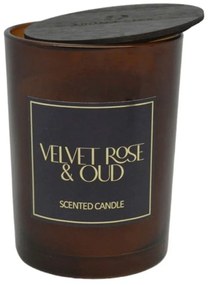 Αρωματικό Κερί Σε Δοχείο Velvet Rose & Oud 833160 8x8x10,5cm Dark Brown Ankor Glass