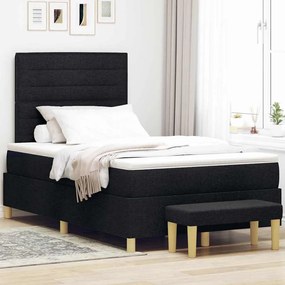 vidaXL Κρεβάτι με ελατήρια με στρώμα Μαύρο 120 x 200 cm ύφασμα