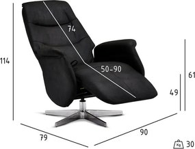 Delta Recliner Black Fabric