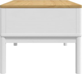 vidaXL Τραπεζάκι Σαλονιού FLORO Λευκό 99x55,5x45 εκ. Μασίφ Πεύκο