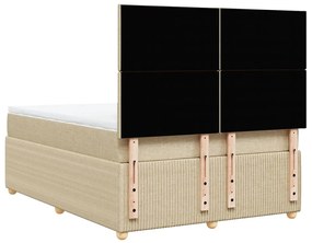 ΚΡΕΒΑΤΙ BOXSPRING ΜΕ ΣΤΡΩΜΑ ΚΡΕΜ 140X190 ΕΚ. ΥΦΑΣΜΑΤΙΝΟ 3294349