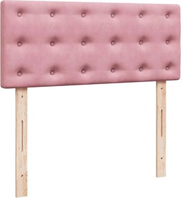 vidaXL Κρεβάτι Boxspring με Στρώμα Ροζ 120x190 εκ. Βελούδινο