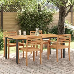 vidaXL Υπαίθρια Τραπέζια Φυσικό και μαύρο 180 x 90 x 75 cm