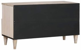 vidaXL Ντουλάπι TV με συρτάρι Λευκό 80 x 33 x 46 εκ Μασίφ ξύλο μάνγκο