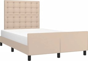 vidaXL Πλαίσιο Κρεβατιού χωρίς στρώμα Καπουτσίνο 120x190εκ.Συνθ. Δέρμα