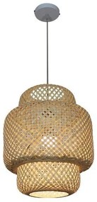 Eurolamp Φωτιστικό Κρεμαστό 1xE27 Φ48xY200cm Rattan Φυσικό 144-33013