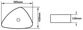 vidaXL Νιπτήρας Τριγωνικός Μαύρος 50,5 x 41 x 12 εκ. Κεραμικός