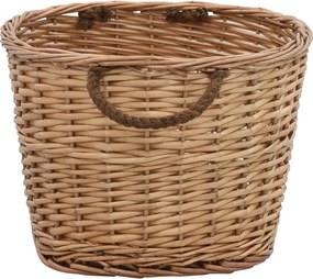 vidaXL Καλάθι Καυσόξυλων με Λαβές Μεταφοράς 56x40x28 εκ. Φυσική Ιτιά