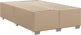 vidaXL Κρεβάτι Boxspring με Στρώμα Καπουτσίνο 120x200εκ.από Συνθ.Δέρμα