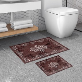 Bathmat Set (2 Pieces) 510616 - Claret Red Claret Red