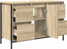 vidaXL ντουλάπι νιπτήρα με συρτάρια Sonoma Δρυς 90x34,5x60 εκ.