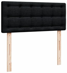 vidaXL Κρεβάτι Boxspring με Στρώμα Μαύρο 120x200 εκ. Υφασμάτινο