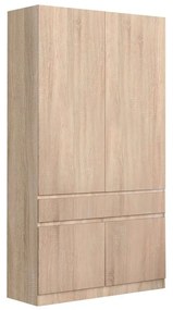 Ντουλάπα Hermes 06-0102 Με 2 Πόρτες &amp; 1 Συρτάρι 100x52x200cm Artisan Oak Δίφυλλη Μελαμίνη