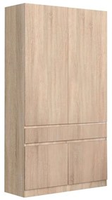 Ντουλάπα Hermes 06-0102 Με 2 Πόρτες & 1 Συρτάρι 100x52x200cm Artisan Oak Two Door Μελαμίνη