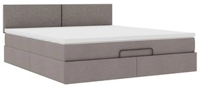 vidaXL Οθωμανικό κρεβάτι με στρώμα Taupe 160x200cm ύφασμα