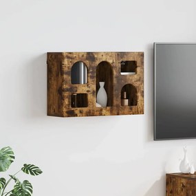 vidaXL Κρεμαστό ντουλάπι με ράφι Καπνιστό Δρύς 60 x 20 x 40 εκ