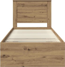 vidaXL Σκελετός Κρεβατιού Artisan Δρυς 75 x 190 cm Επεξεργασμένο Ξύλο