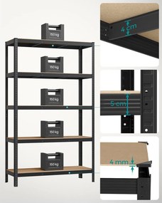 Μεταλλική Ραφιέρα Δαπέδου 5 Θέσεων (120x60x200) Songmics GLR060B01
