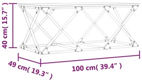 Τραπεζάκι Σαλονιού Καπνιστή Δρυς 100x49x40 εκ. Επεξεργ. Ξύλο - Καφέ