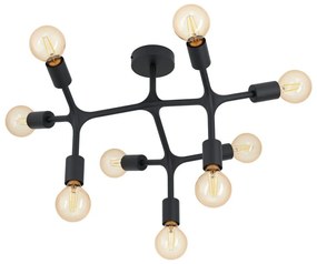Φωτιστικό Οροφής Πλαφονιέρα Bocadella 1 98318 Black Eglo Metal