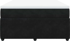 vidaXL Κρεβάτι Boxspring με Στρώμα Μαύρο 160x200 εκ. Βελούδινο